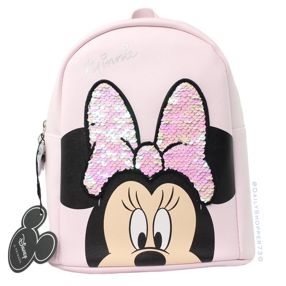 pink sequin minnie mouse backpack